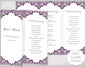 trifold program etsy