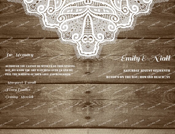 rustic wedding program printable