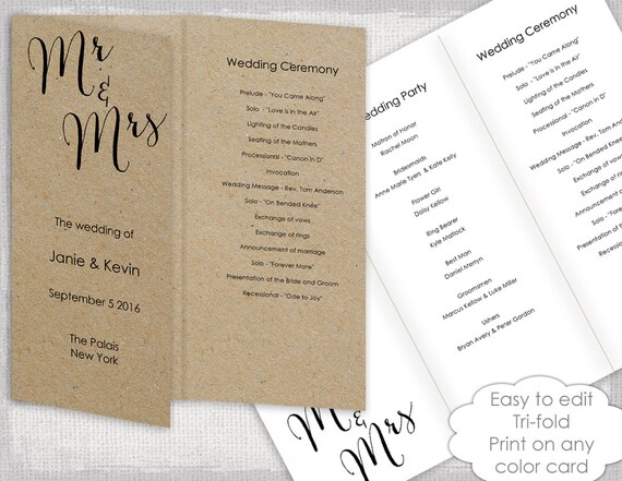 Wedding Programs Trifold Keen Rsd7 Org