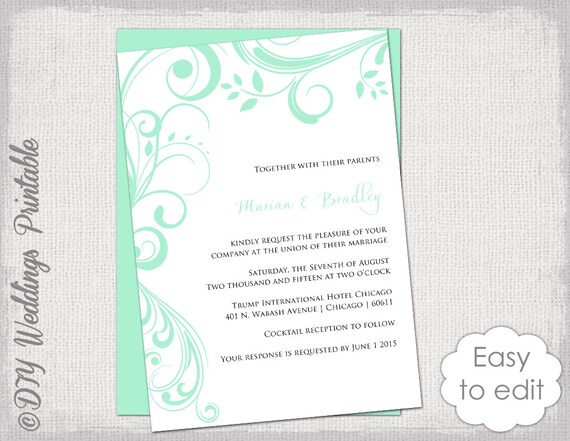 wedding invitation template scroll
