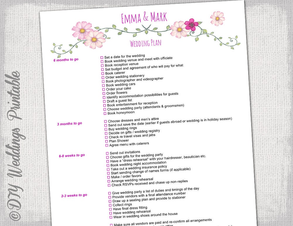 wedding checklist to do