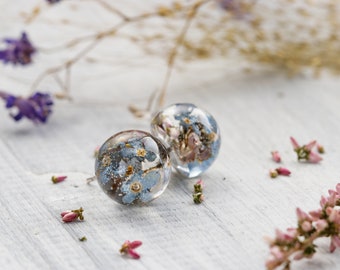 Vergissmeinnicht Heather Ohrringe Echter Blumenschmuck Sterling Ohrringe Vergissmeinnicht Schmuck Terrarium Ohrringe Vergissmeinnicht Ohrringe Heather