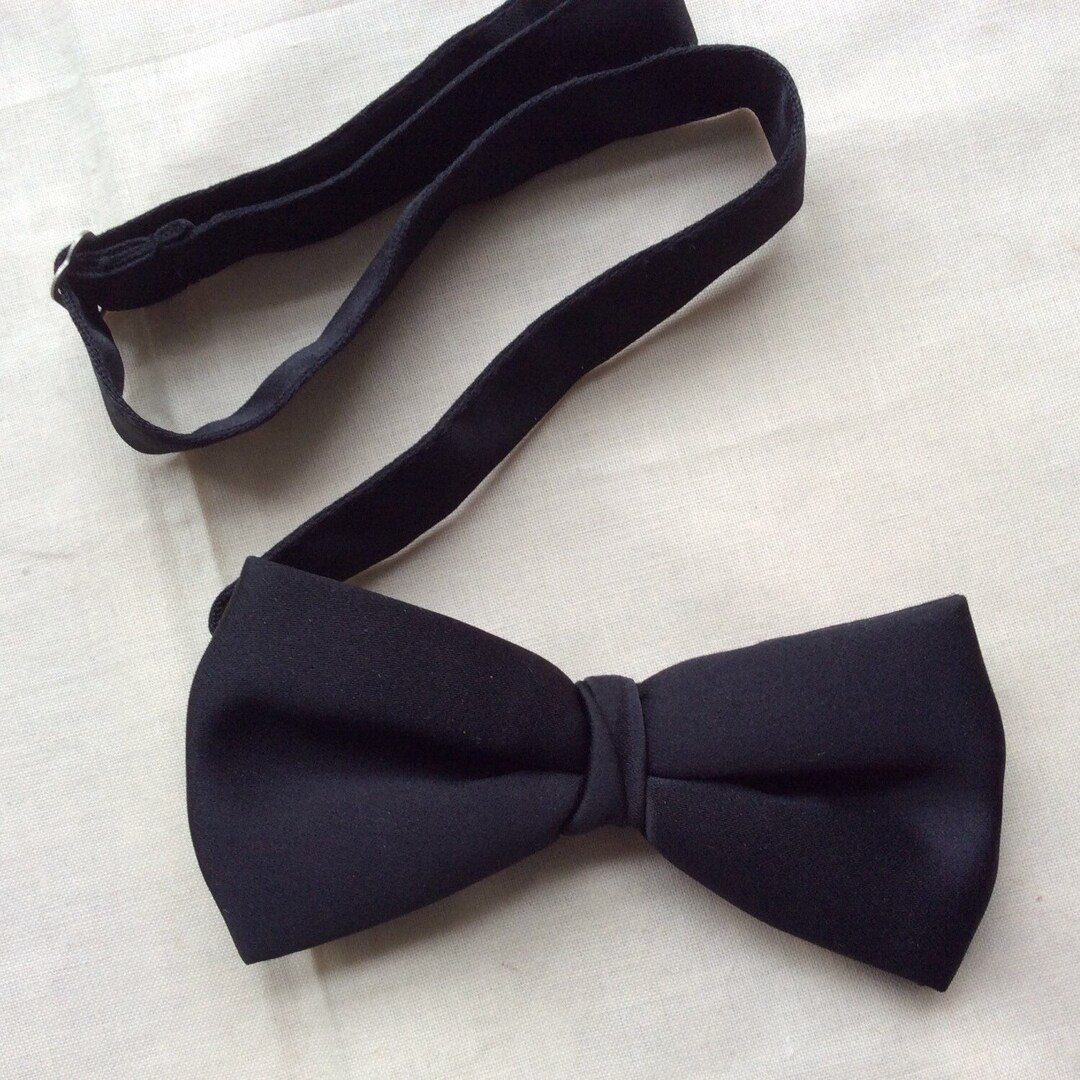 Black Polyester Bow Tie Beau Monde.made in Britain. - Etsy UK