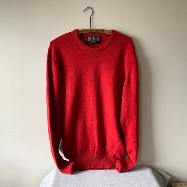 Vintage Barbour wool and cashmere sweater, made in Scotland S/M, burnt orange