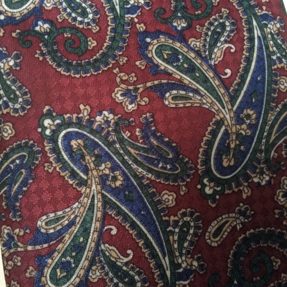 Vintage 60s 70s clip on Clipper paisley tie. Maro… - image 5