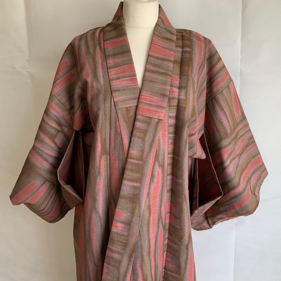 Vintage Japanese kimono, mid 20th century, pink, … - image 6