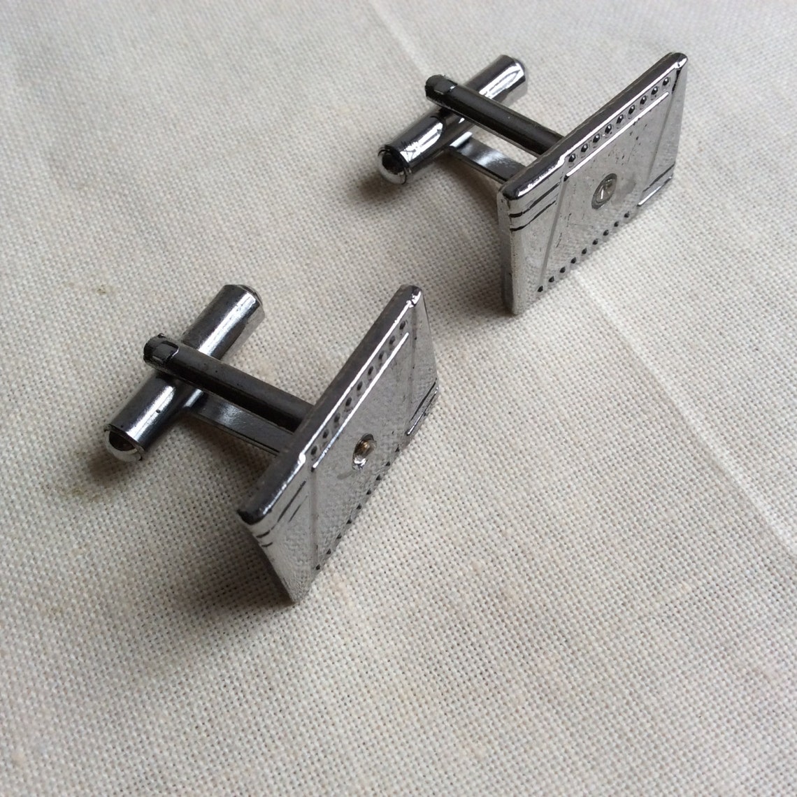 Download Vintage silver tone and mock diamanté cufflinks. 70s 90s | Etsy