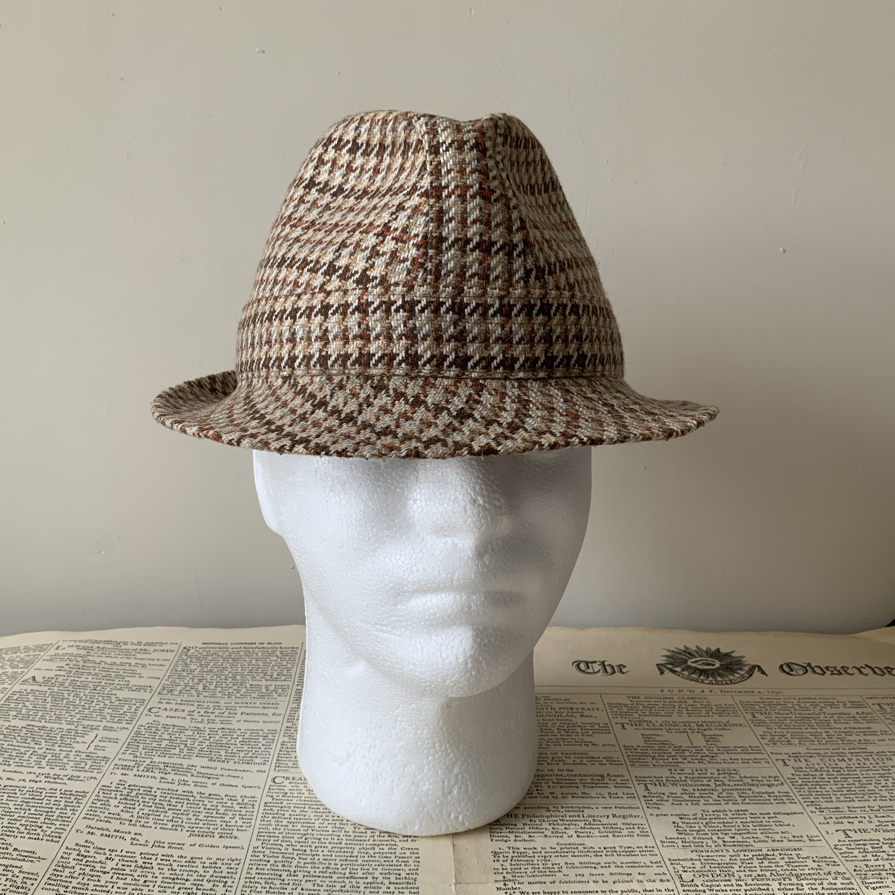 Vintage tweed hat M made in Scotland Gelfer The Lomond Etsy