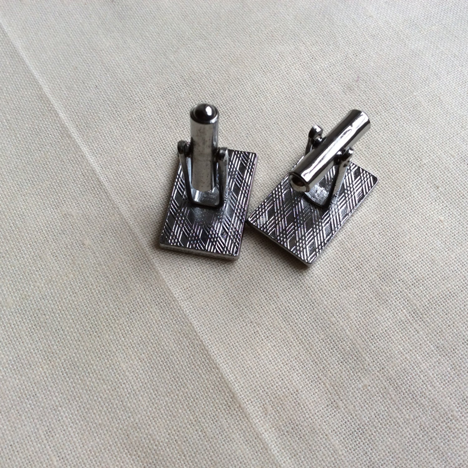 Download Vintage silver tone and mock diamanté cufflinks. 70s 90s | Etsy
