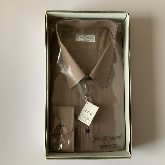 Vintage 80s Peter England Deadstock Shirt 1846 Cm Collar, Mink  