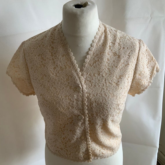1950s/60s  vintage blouse, 38” bust, all lace, fu… - image 6