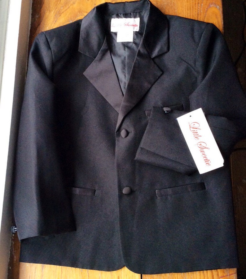 Vintage aged 3 boys Tuxedo jacket image 1