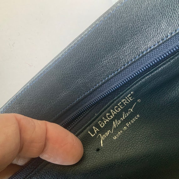La Bagagerie, Jean Marlaix Navy Leather Shoulder Bag, Mid