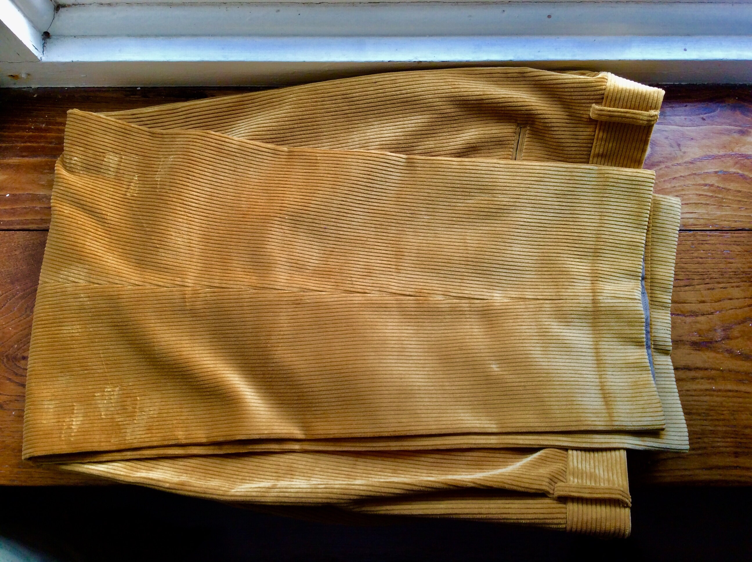 Image of W 40 L 30 Corduroy Trousers, Mustard Cotton Corduroy, Deadstock Vintage . S