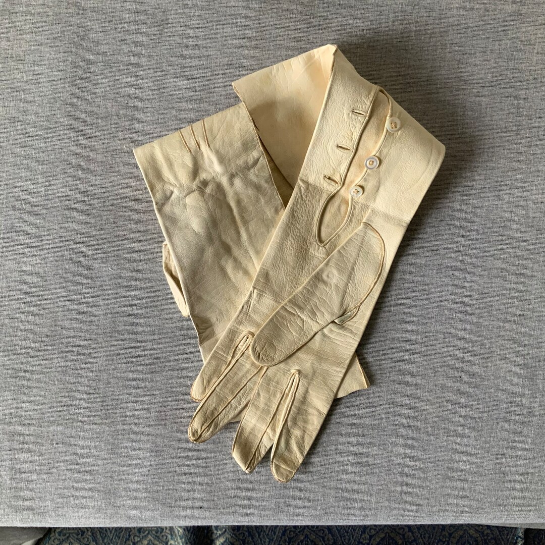 1930s/40s Cream Kid Opera Gloves, Small Hand Etsy