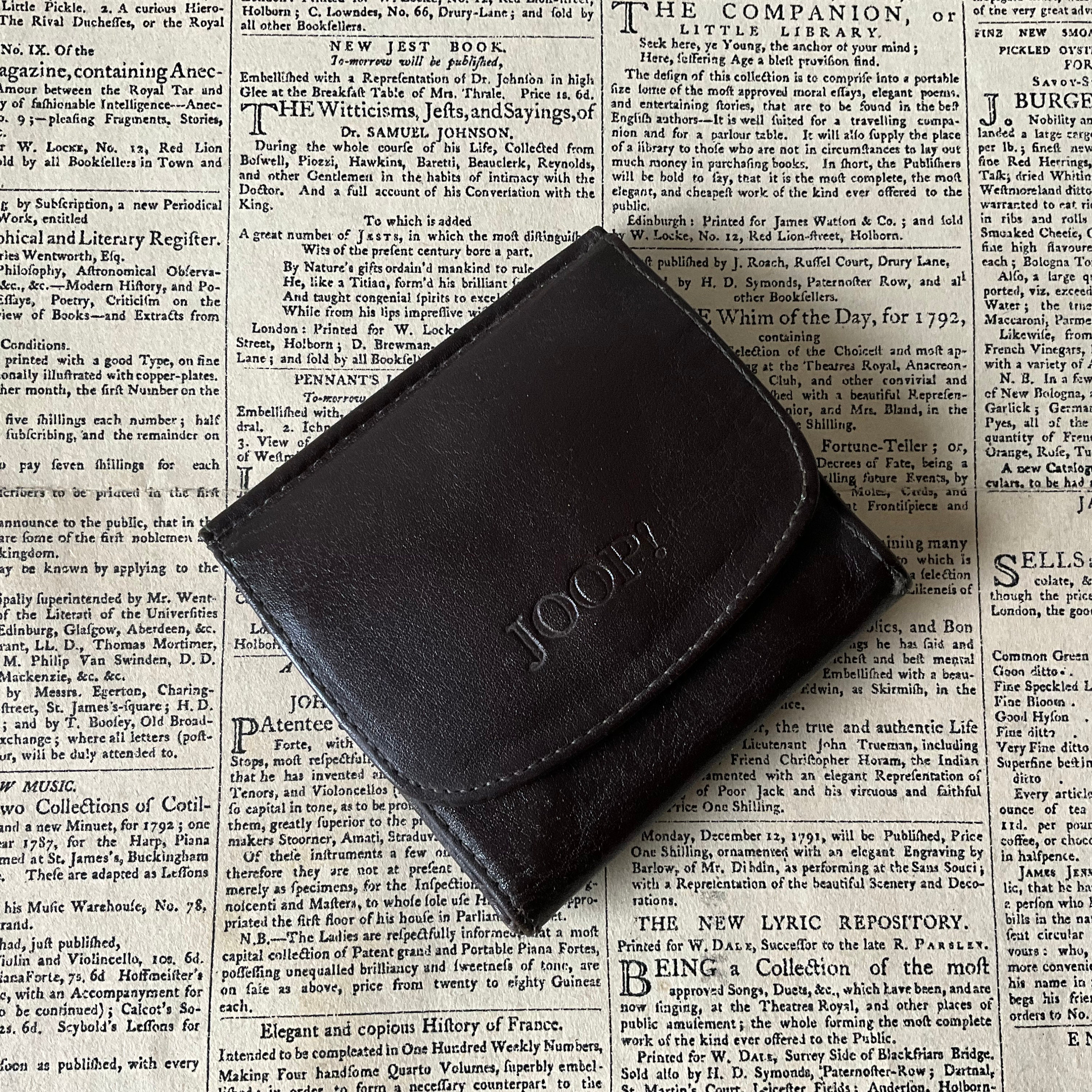 Joop Designer Leather Wallet. Black Leather Wallet. - Etsy