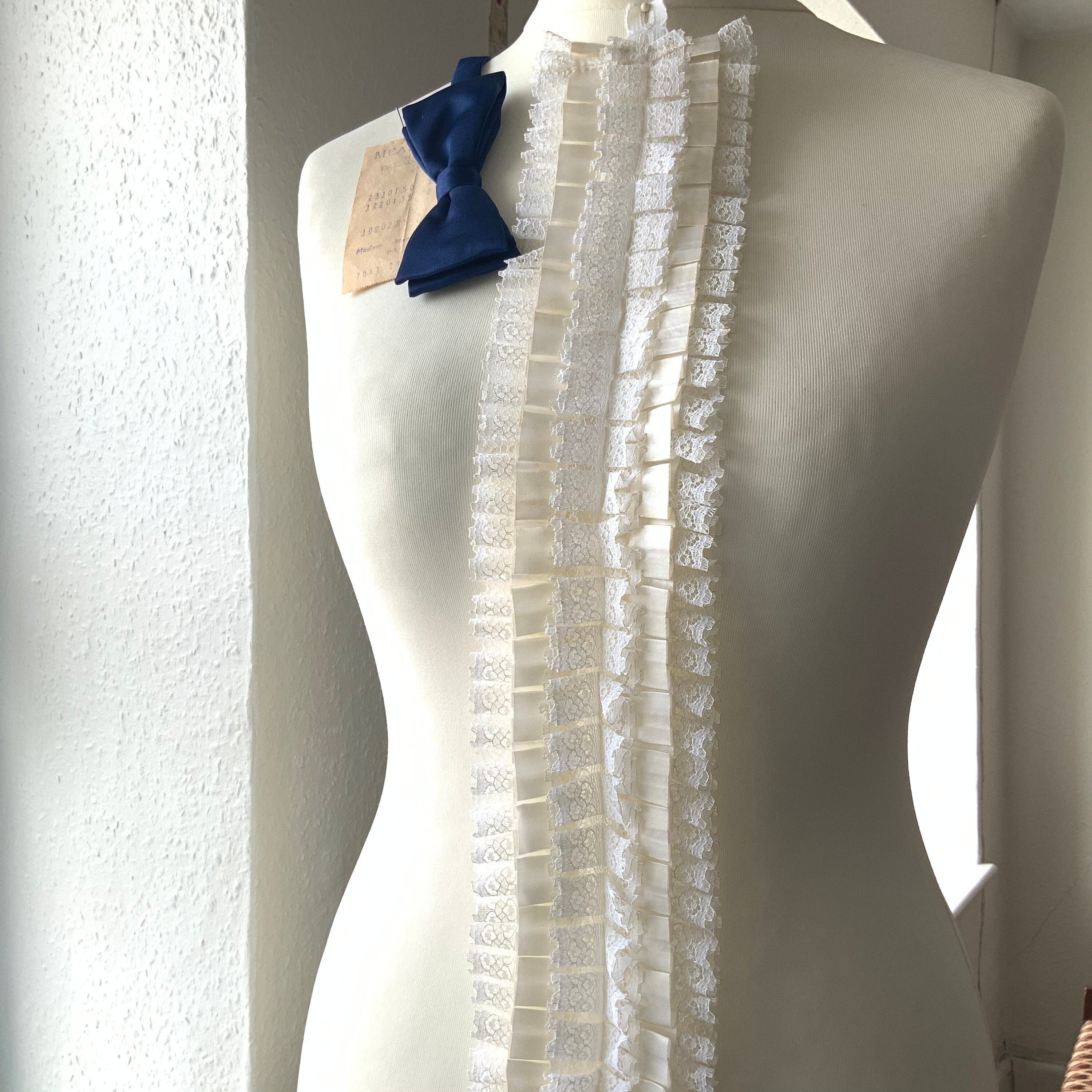 Image of Vintage 1976 Nylon Dress Frill, Meakers Of Piccadilly, With Blue Bow Tie Included