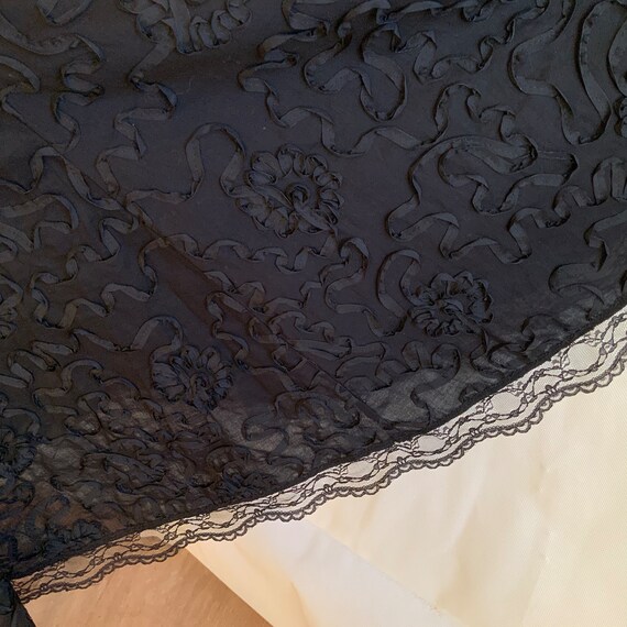 Vintage Simon Jeffrey black ribbon lace skirt, UK… - image 8