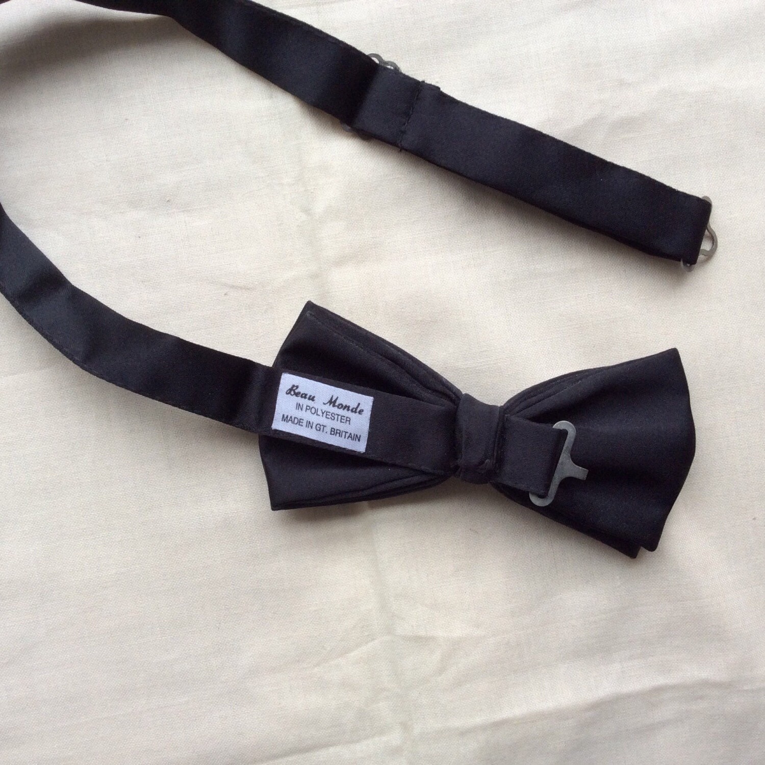 Black Polyester Bow Tie Beau Monde.made in Britain. - Etsy UK