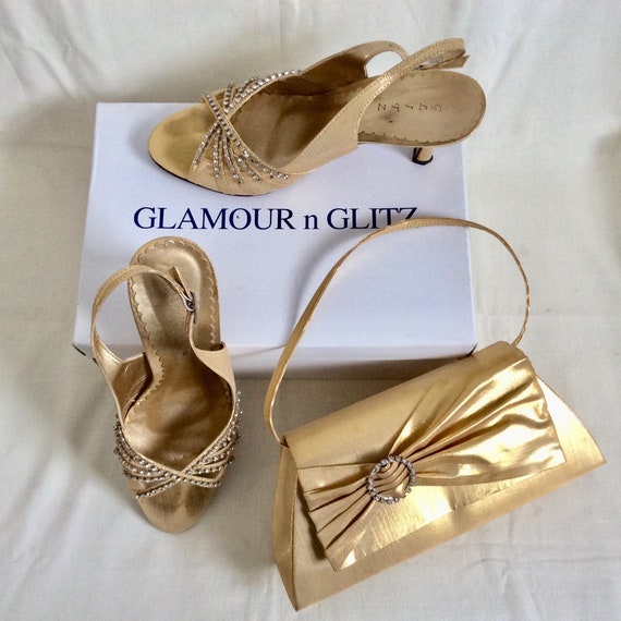 gold evening shoes uk