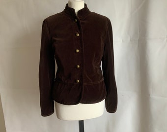 Brown velvet jacket,UK 16,  cotton velvet. Wallis Petite.