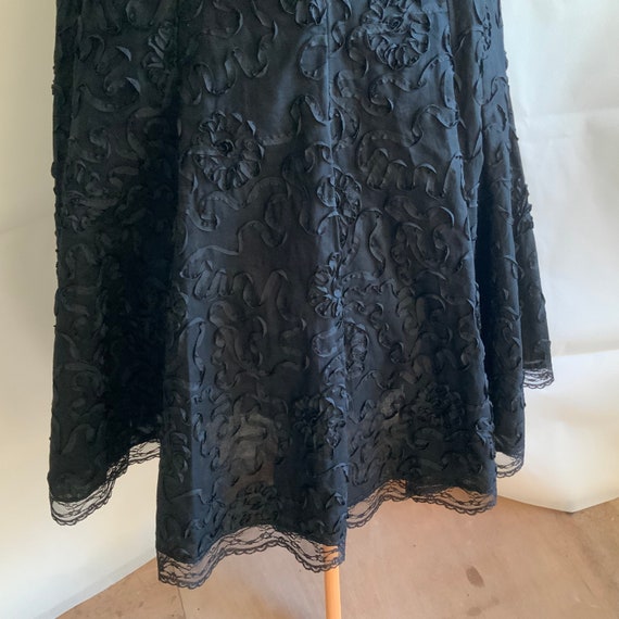 Vintage Simon Jeffrey black ribbon lace skirt, UK… - image 3
