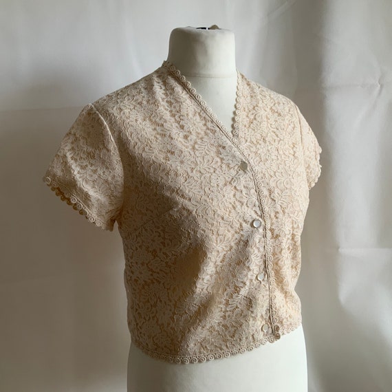1950s/60s  vintage blouse, 38” bust, all lace, fu… - image 8