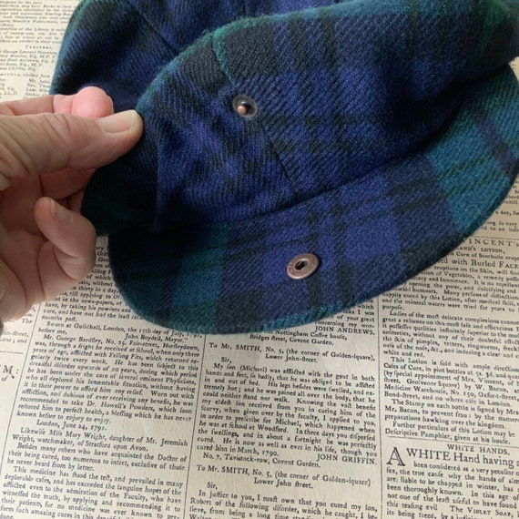 Vintage Kangol cloth cap, black watch wool, S. - image 7