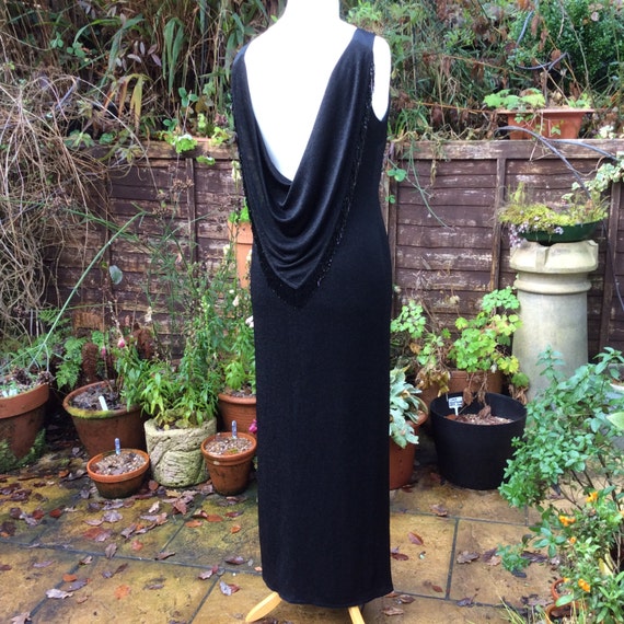 Vintage UK18 US14 EU46 black evening gown, Frank U