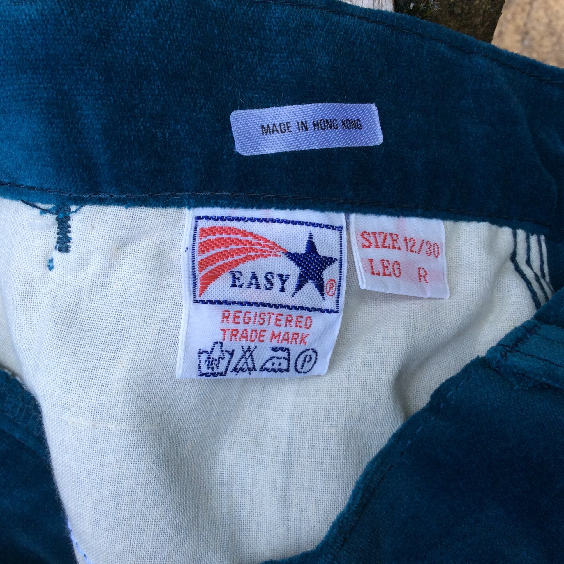 Vintage S 70s Deadstock Blue Velvet Jeans Easy Waist 26 Ins - Etsy UK