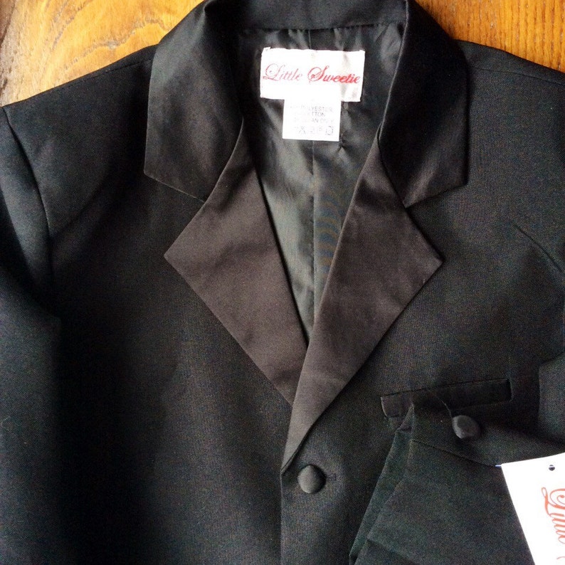 Vintage aged 3 boys Tuxedo jacket image 2