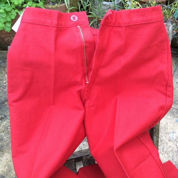 Vintage Wrangler 70s Deadstock red stirrup pants,… - image 5