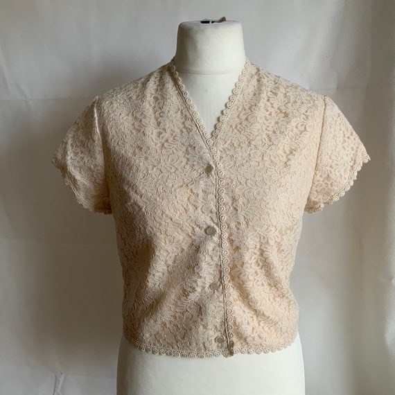 1950s/60s  vintage blouse, 38” bust, all lace, fu… - image 7