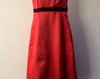 robe de bal rouge vintage UK18 US14 EU46 satin, Roman Originals