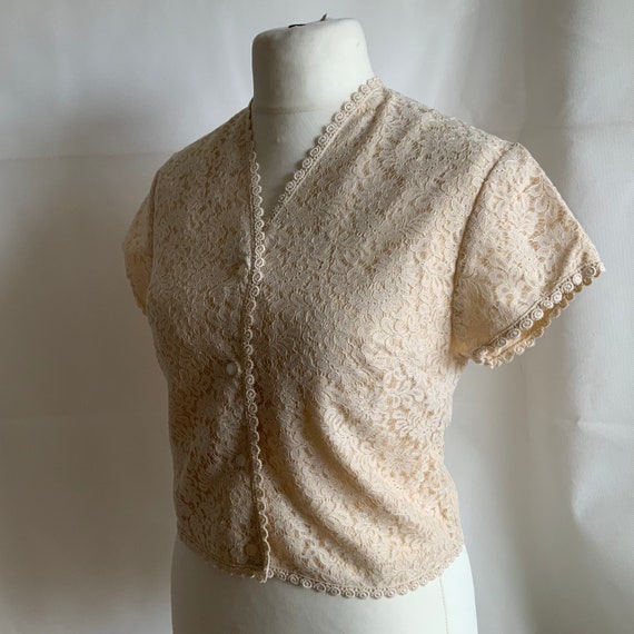 1950s/60s  vintage blouse, 38” bust, all lace, fu… - image 9