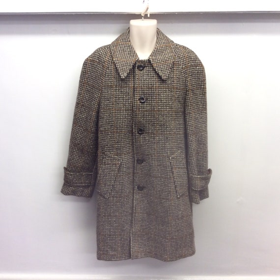 Vintage wool mix overcoat, Hepworths, M L, tweed o