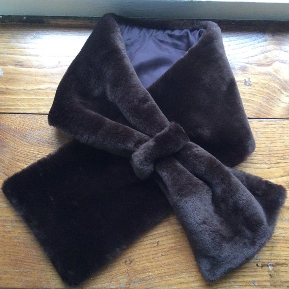 Faux fur tippet faux fur scarf dark brown faux fur. Etsy