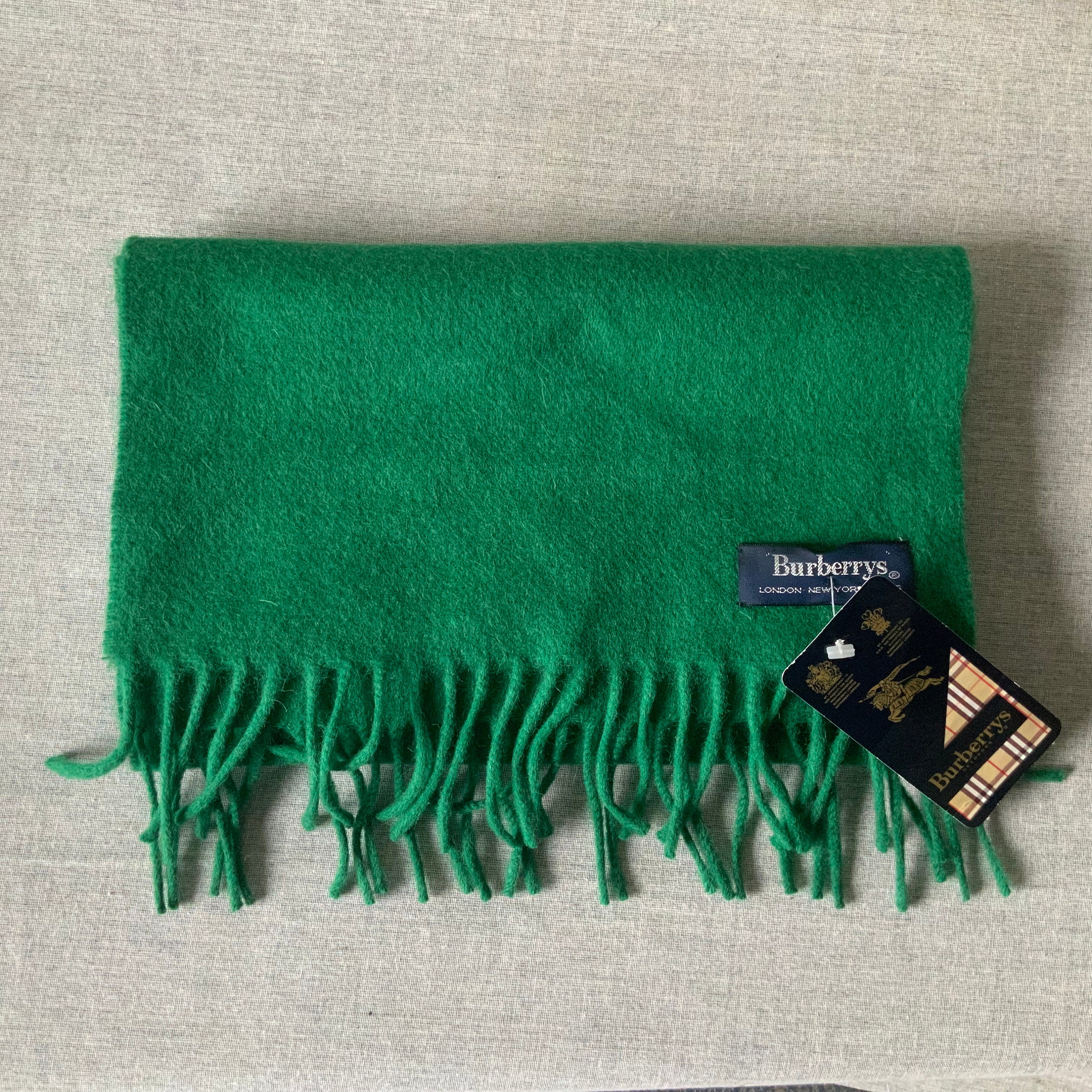 Burberry Lambswool and Angora Scarf Unworn With Swing Tag Green. Etsy Canada