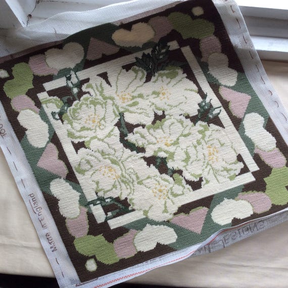 Tapestry cushion compled floral tapestry seat pad project picture to complete