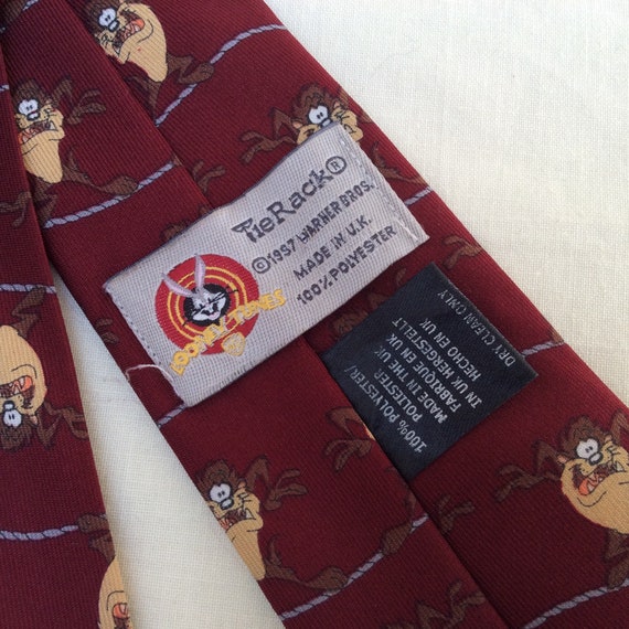 Vintage boys Taz Looney Tunes polyester tie by Ti… - image 6