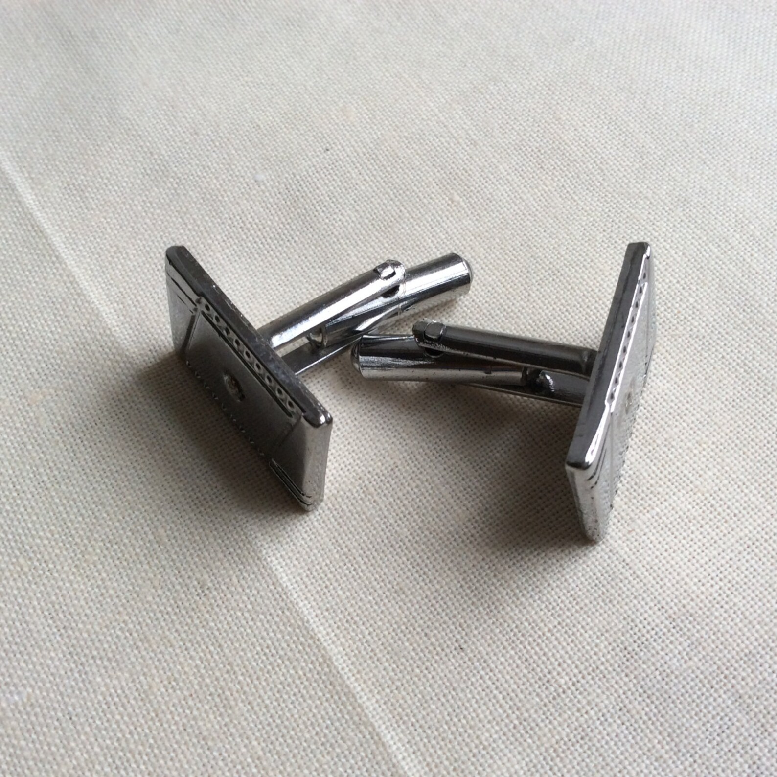 Download Vintage silver tone and mock diamanté cufflinks. 70s 90s | Etsy