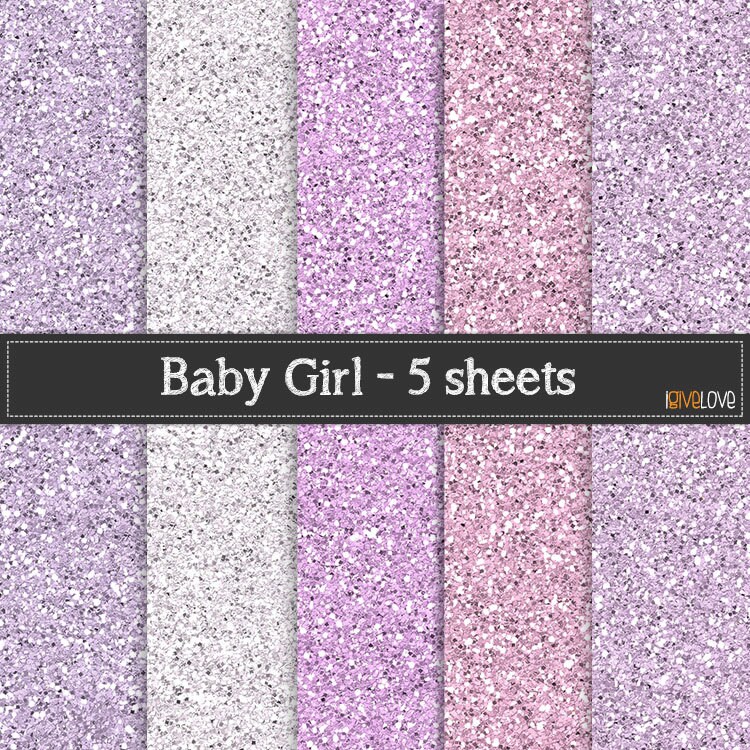 Glitter Paper Pack Baby Girl Pink Glitter Etsy