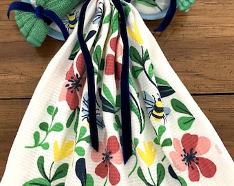 Good Luck Angel Handmade using Kitchen Towel Spring/Summer Floral