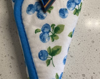 Quilted Scissors Case Blueberry Themed Sewing Room Decor