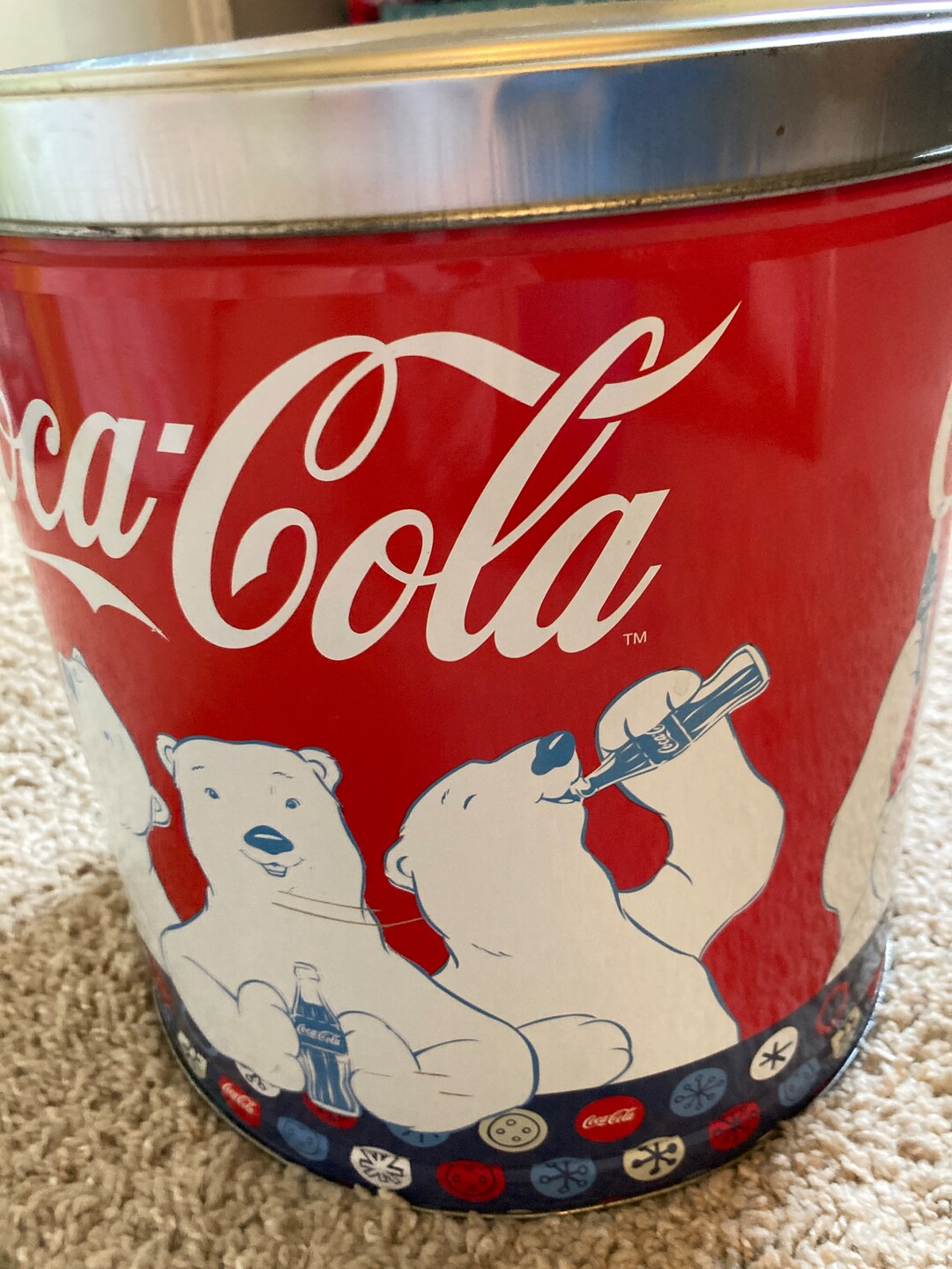 2012 Popcorn Expressions Coke Polar Bear Tin Etsy