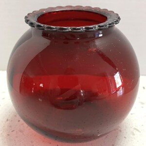 Vintage Anchor Hocking Royal Ruby Red Ball Vase Royal Ruby Red Glass Vase, Anchor Hocking Collectible, Small Vase, Retro Home Decor Vase