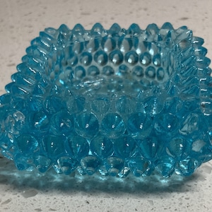 Fenton Aqua Blue Teal Hobnail Salt Cellar