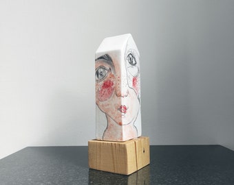 Hand-painted ceramic house sculpture_Unique piece_Larva_By ItziHdo and Bego