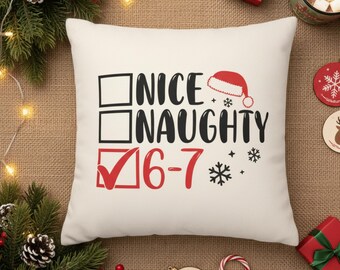 Funny Christmas Gift for Teen, 67 Meme Pillow Cover , Festive Holiday Cushion for Home