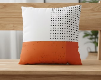 Modern Orange Pillow Cover, Contemporary Cushion for Living Room or Bedroom Décor